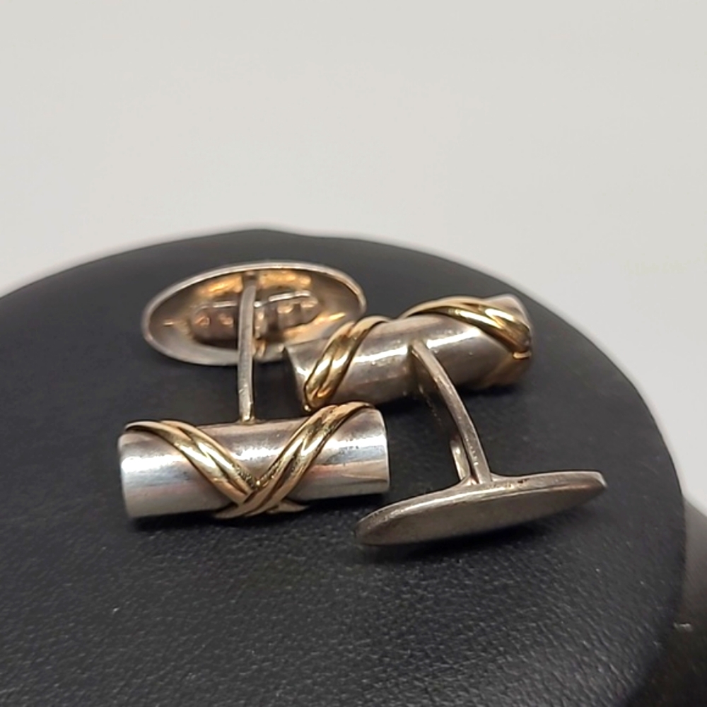 14k Ss Peter Bram Design Cuff Links - image 6